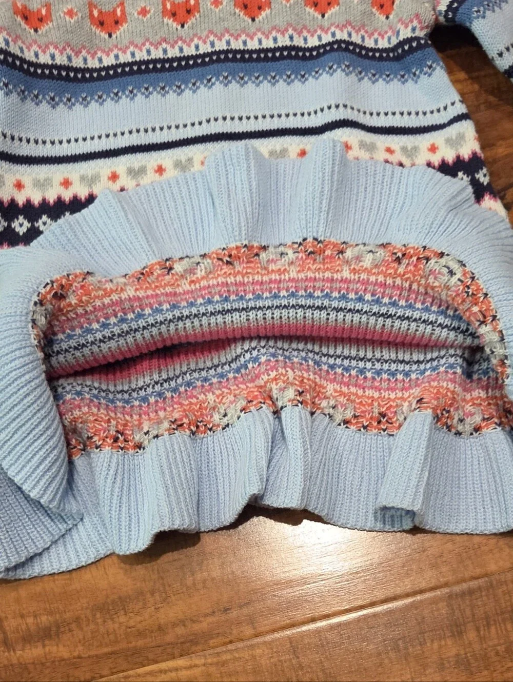 Gymboree EUC 18-24 Months Fox Fair Isle Sweater Dress